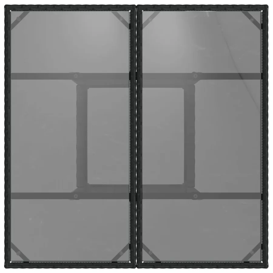 Table de jardin dessus en verre noir 80x80x75 cm résine tressée - 7