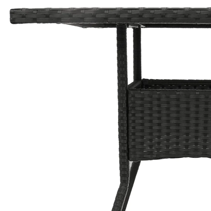 Table de jardin dessus en verre noir 80x80x75 cm résine tressée - 9