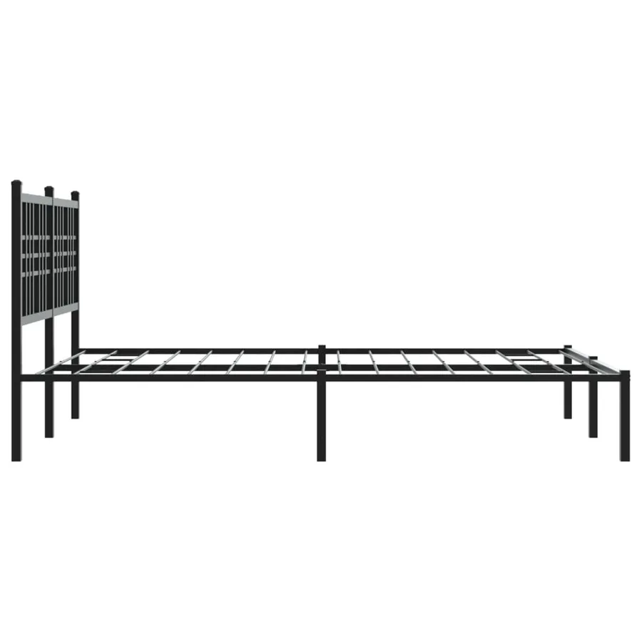 Cadre de lit métal sans matelas avec tête de lit noir 120x190cm - 5