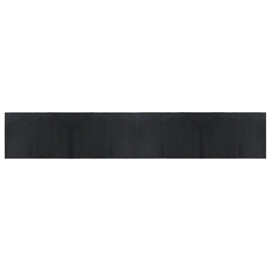 Tapis rectangulaire noir 70x400 cm bambou - 2