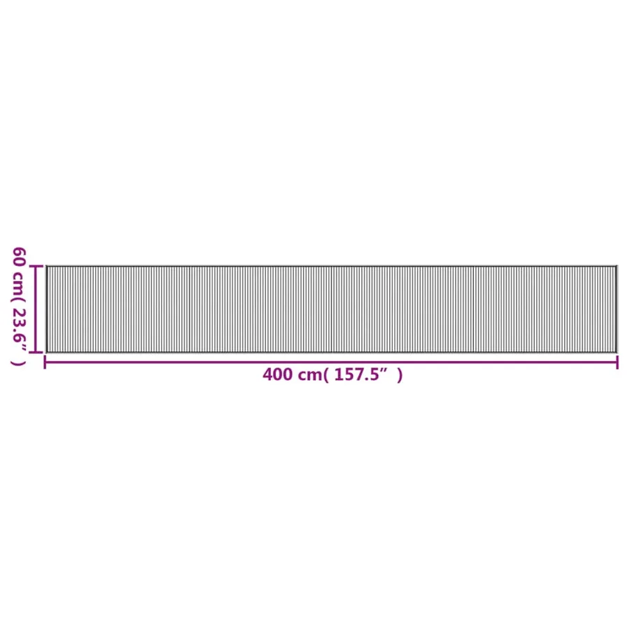 Tapis rectangulaire noir 60x400 cm bambou - 8
