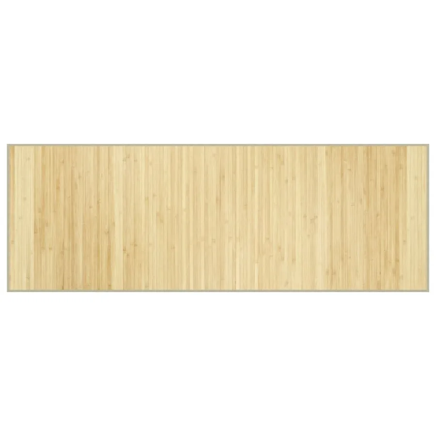 Tapis rectangulaire naturel clair 70x200 cm bambou - 2