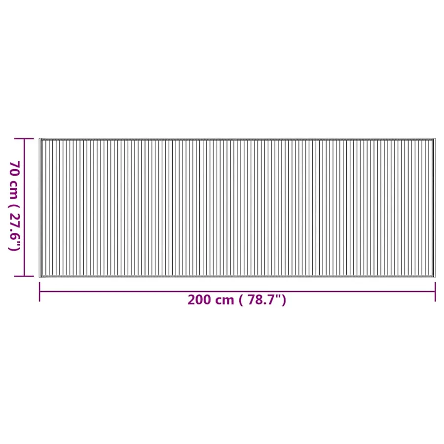 Tapis rectangulaire naturel 70x200 cm bambou - 8