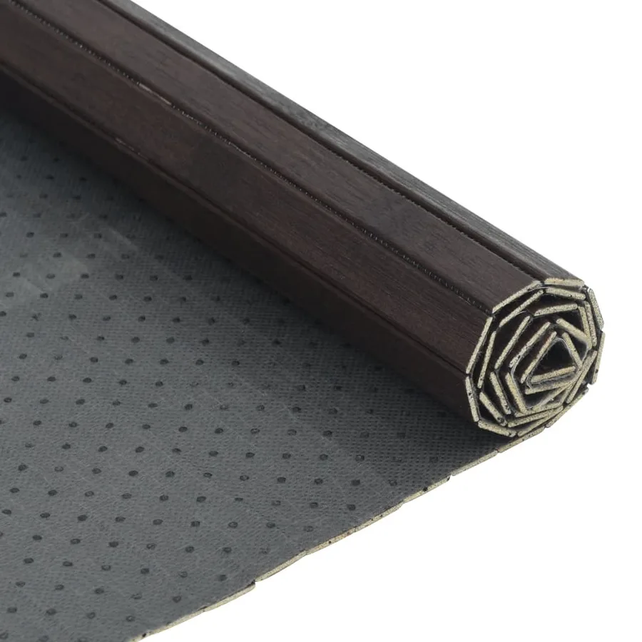 Tapis rectangulaire marron foncé 70x200 cm bambou - 5