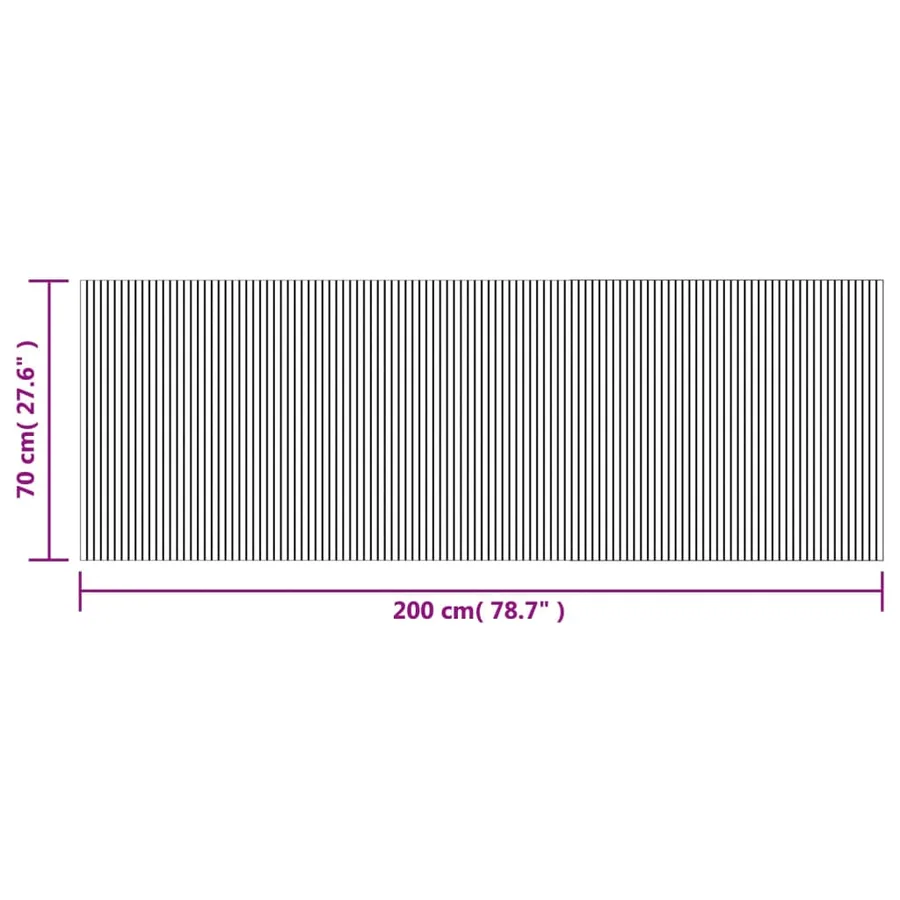 Tapis rectangulaire marron foncé 70x200 cm bambou - 8
