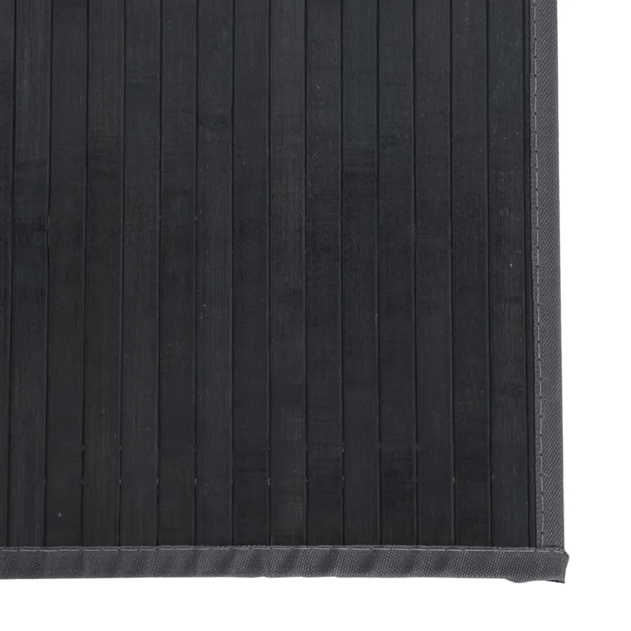 Tapis rectangulaire gris 60x200 cm bambou - 6