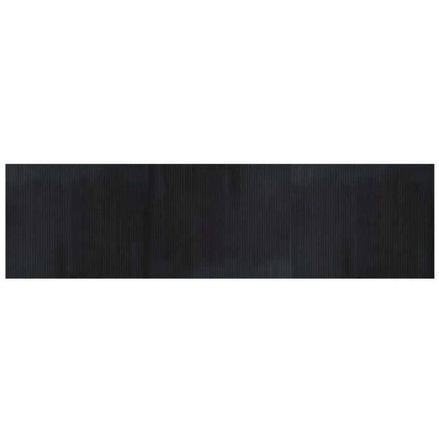 Tapis rectangulaire noir 80x300 cm bambou - 2