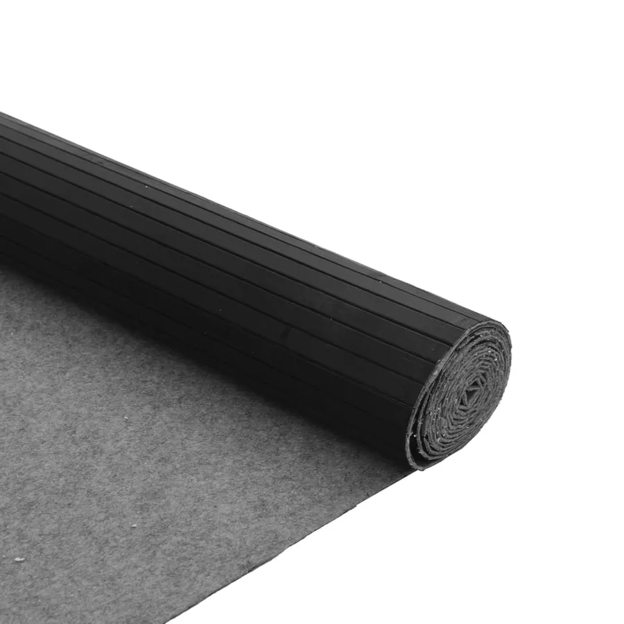 Tapis rectangulaire noir 80x300 cm bambou - 5
