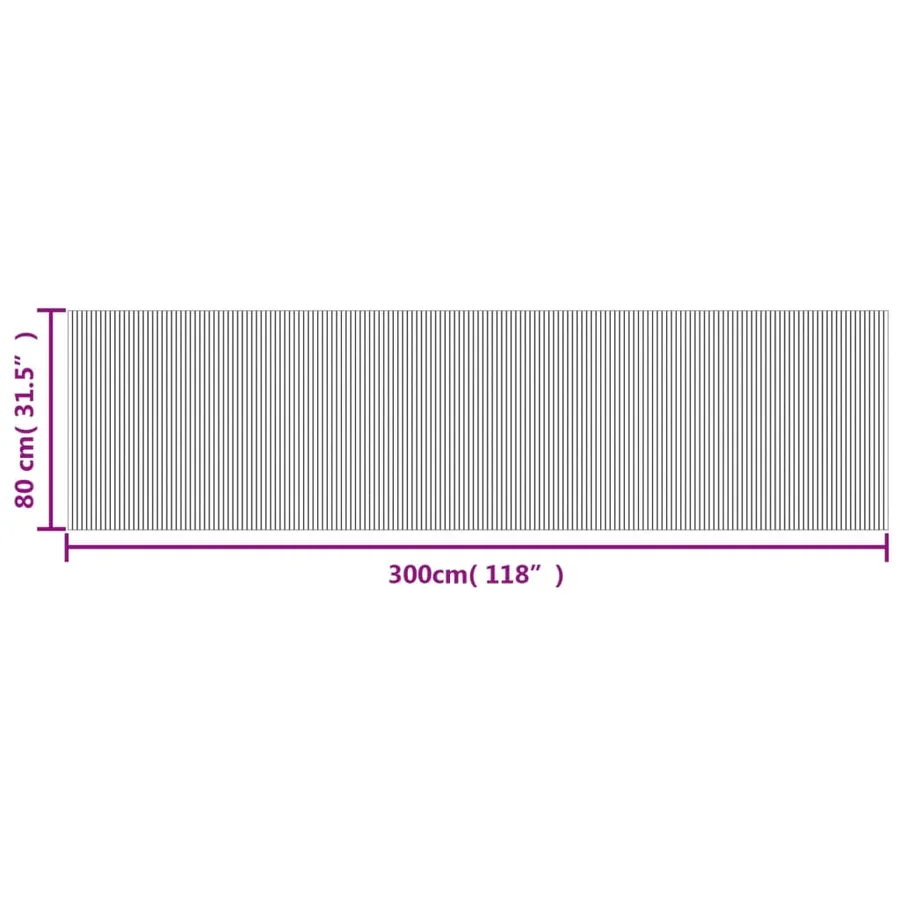 Tapis rectangulaire noir 80x300 cm bambou - 8