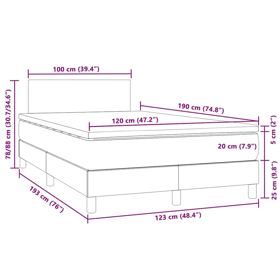 Sommier à lattes de lit et matelas LED rose 120x190 cm velours - 11