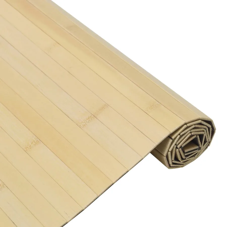 Tapis rectangulaire naturel clair 60x500 cm bambou - 4