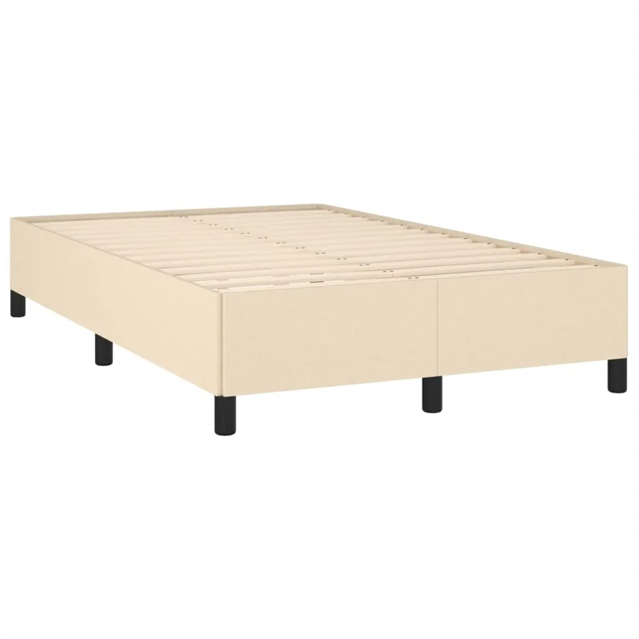 Sommier à lattes de lit matelas et LED crème 120x190 cm tissu - 6