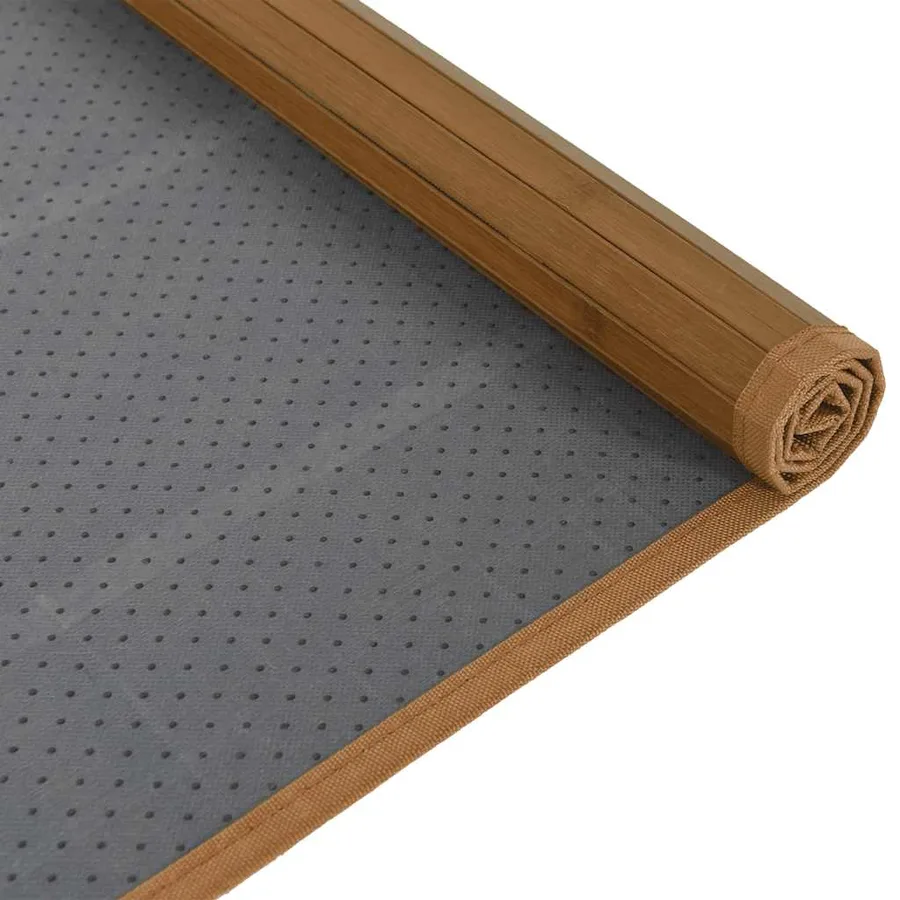 Tapis rectangulaire marron 80x400 cm bambou - 5
