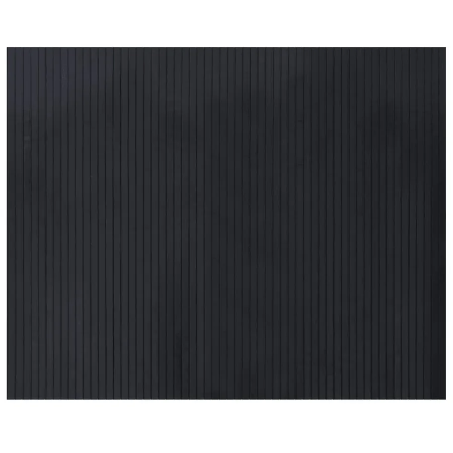 Tapis rectangulaire noir 80x100 cm bambou - 2