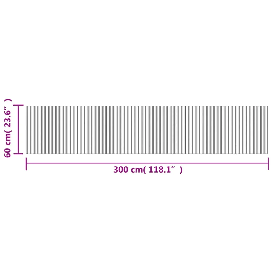 Tapis rectangulaire naturel clair 60x300 cm bambou - 8