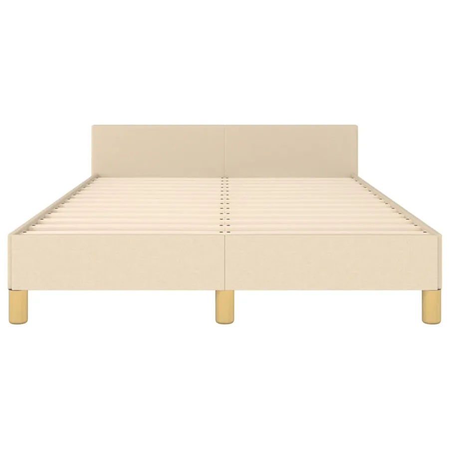 Cadre de lit sans matelas crème 120x190 cm tissu - 6