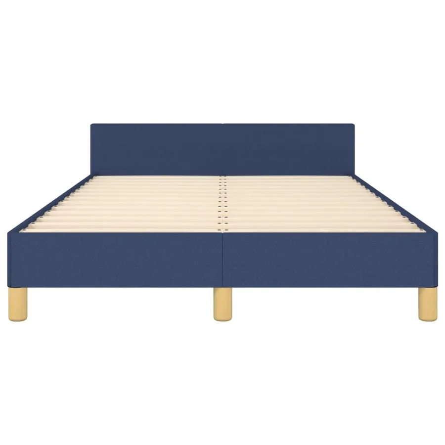 Cadre de lit sans matelas bleu 120x190 cm tissu - 6