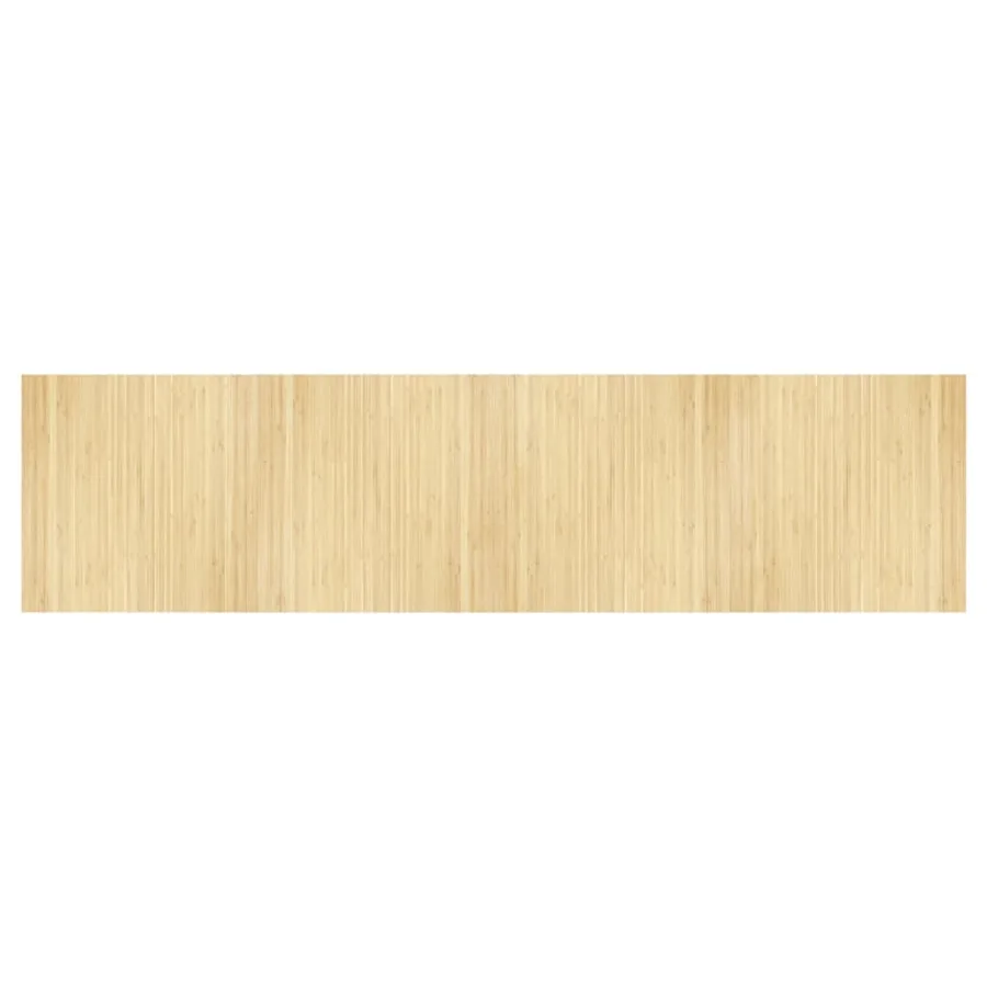 Tapis rectangulaire naturel clair 100x400 cm bambou - 2