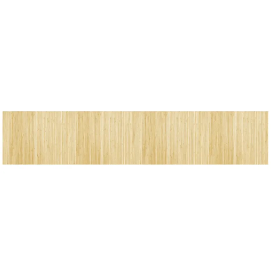 Tapis rectangulaire naturel clair 80x400 cm bambou - 2