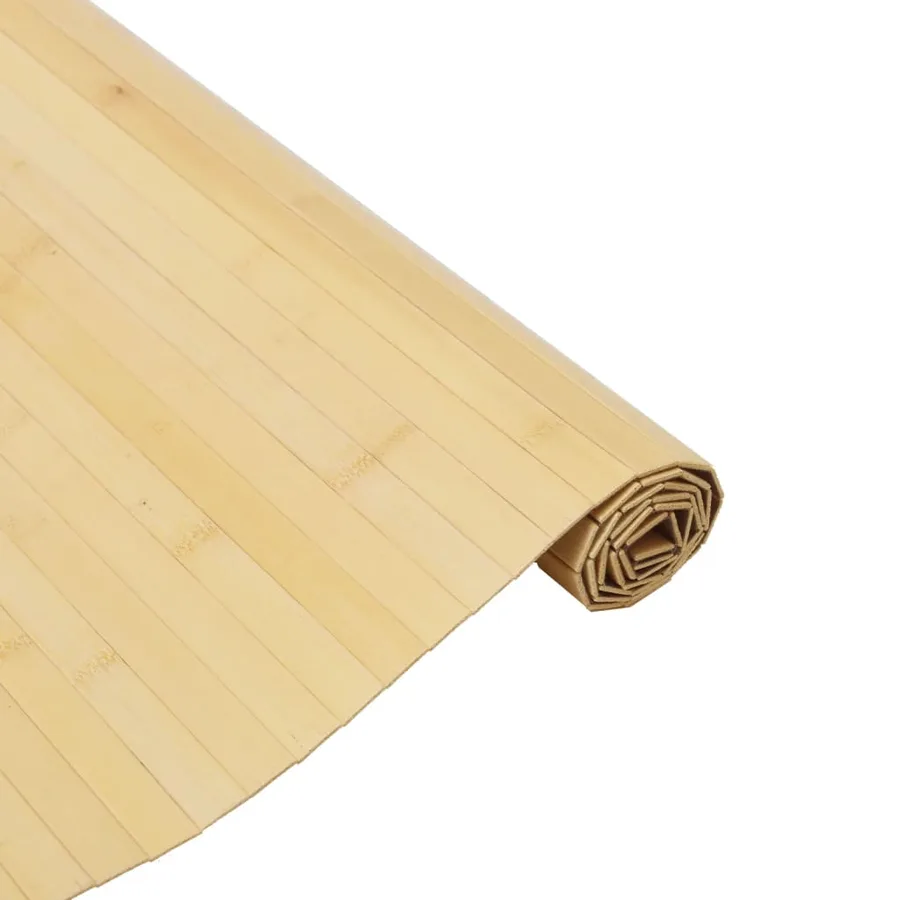 Tapis rectangulaire naturel clair 80x400 cm bambou - 4