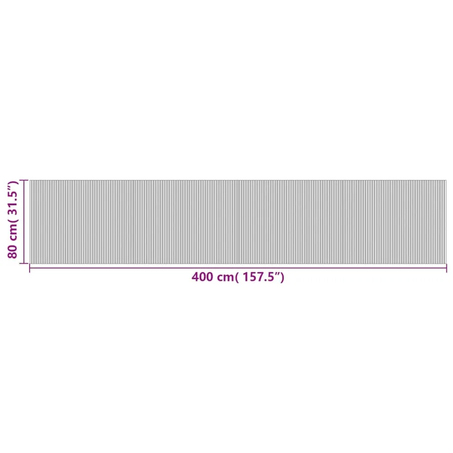 Tapis rectangulaire naturel clair 80x400 cm bambou - 8