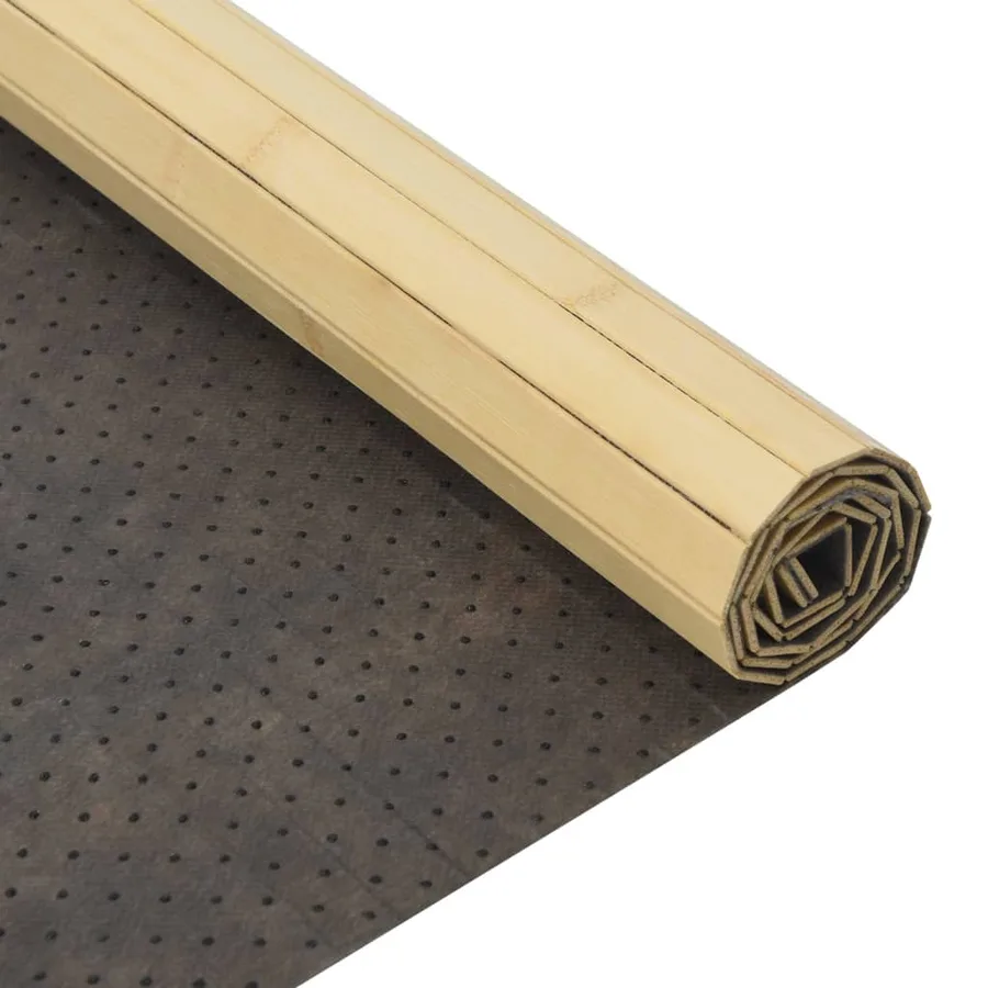 Tapis rectangulaire naturel clair 100x500 cm bambou - 5