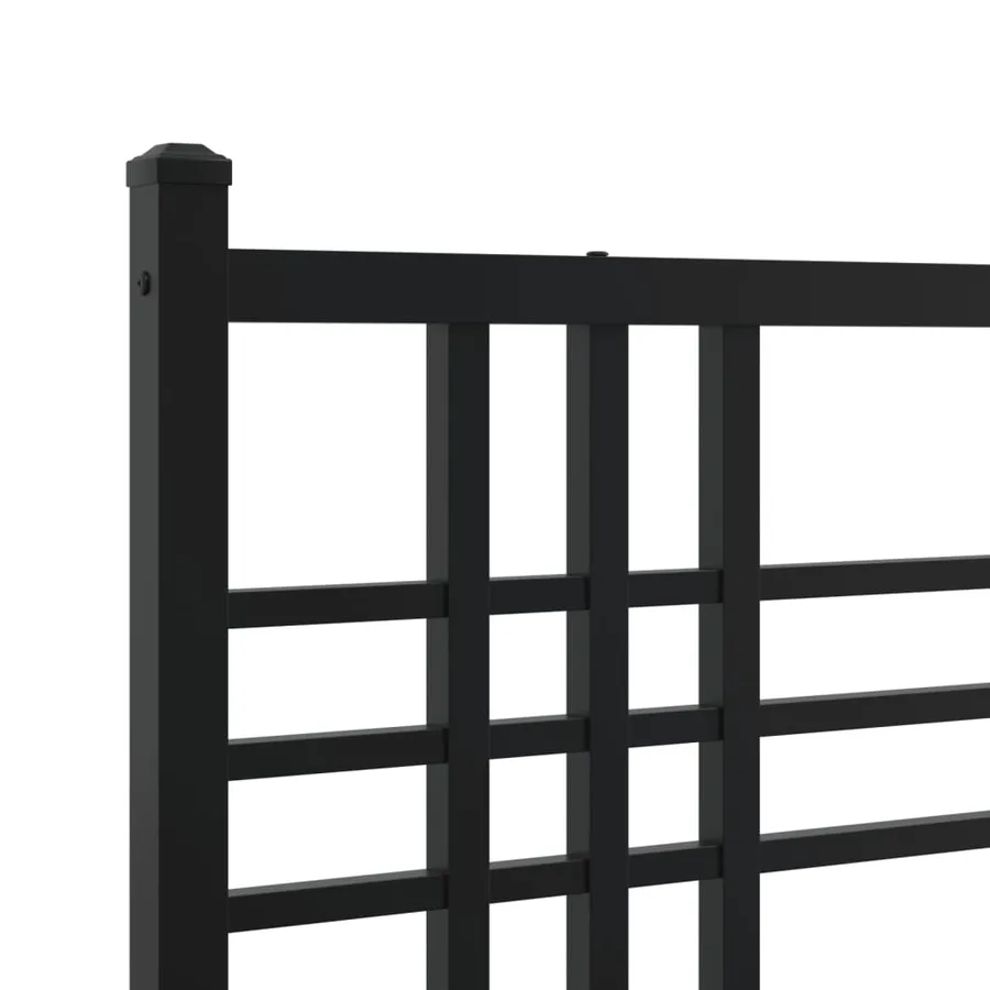 Cadre de lit métal sans matelas avec pied de lit noir 90x200 cm - 7