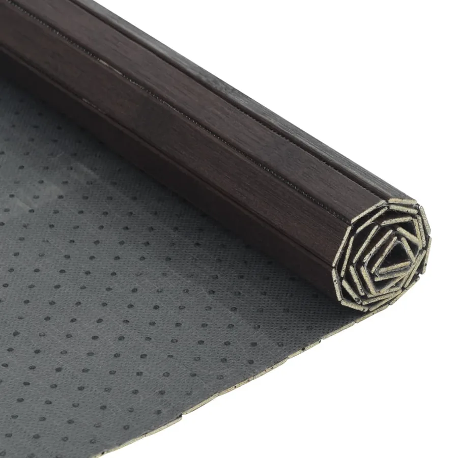 Tapis rectangulaire marron foncé 70x400 cm bambou - 5