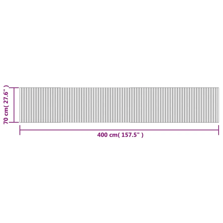 Tapis rectangulaire marron foncé 70x400 cm bambou - 8