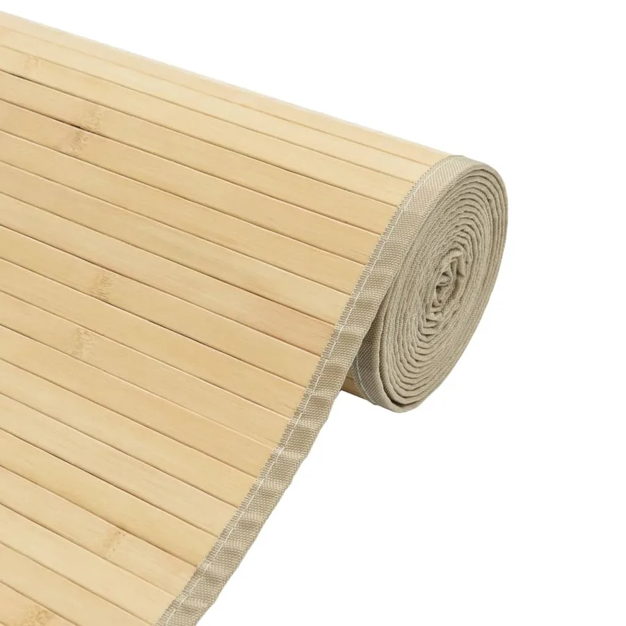 Tapis rectangulaire naturel clair 60x100 cm bambou - 4