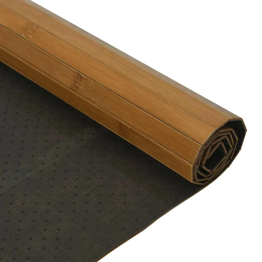 Tapis rectangulaire marron 60x200 cm bambou - 5
