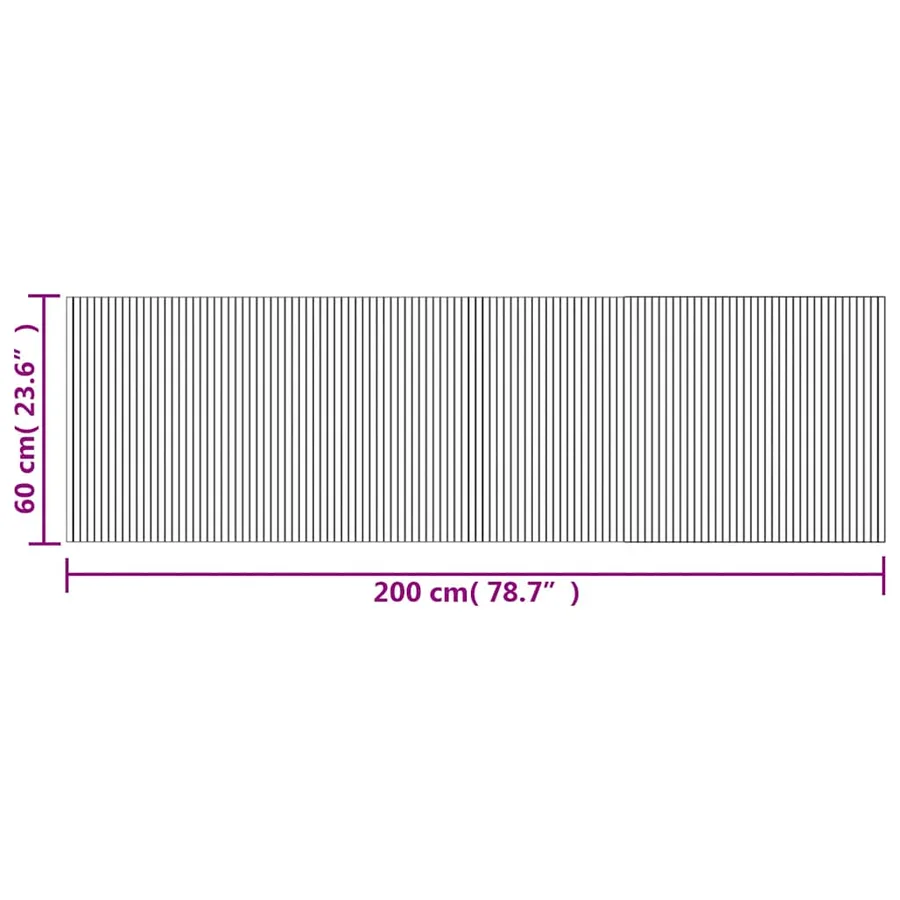 Tapis rectangulaire marron 60x200 cm bambou - 8