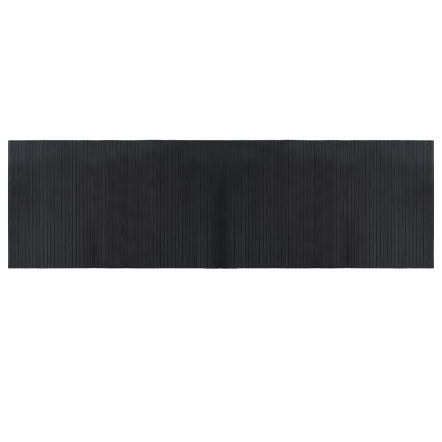 Tapis rectangulaire noir 60x200 cm bambou - 2