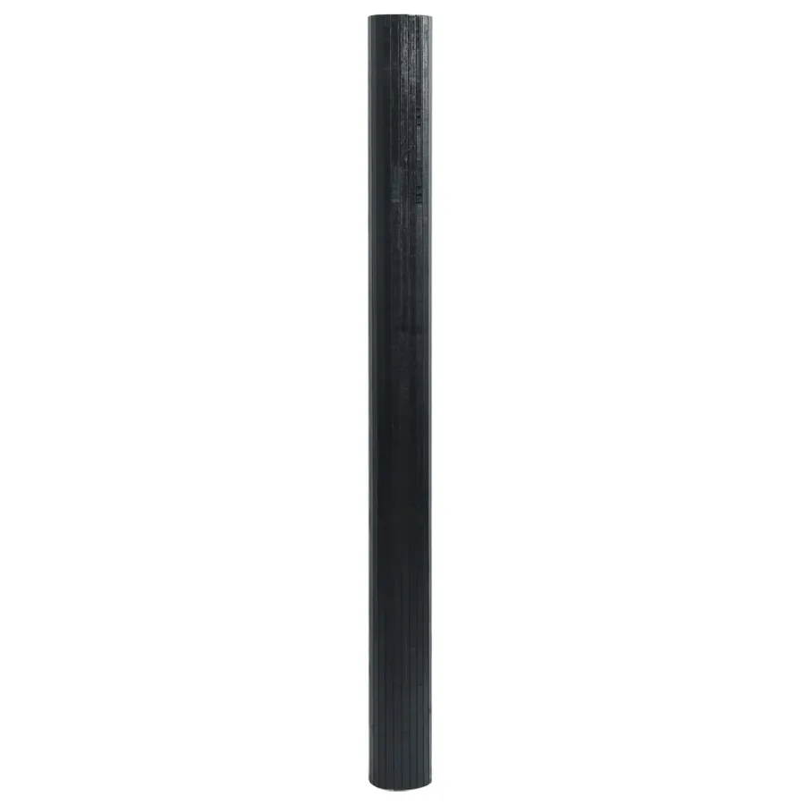 Tapis rectangulaire noir 60x200 cm bambou - 3
