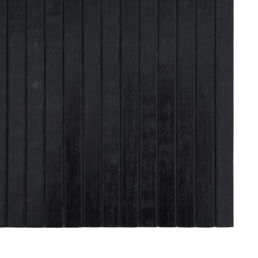 Tapis rectangulaire noir 60x200 cm bambou - 6
