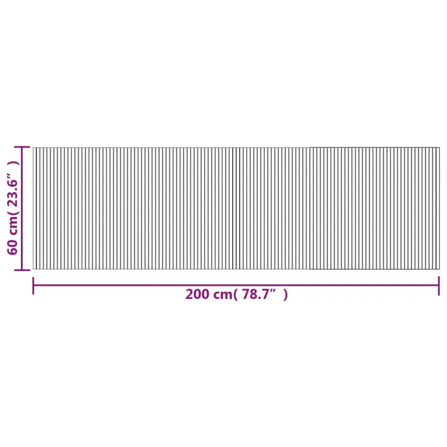 Tapis rectangulaire noir 60x200 cm bambou - 8