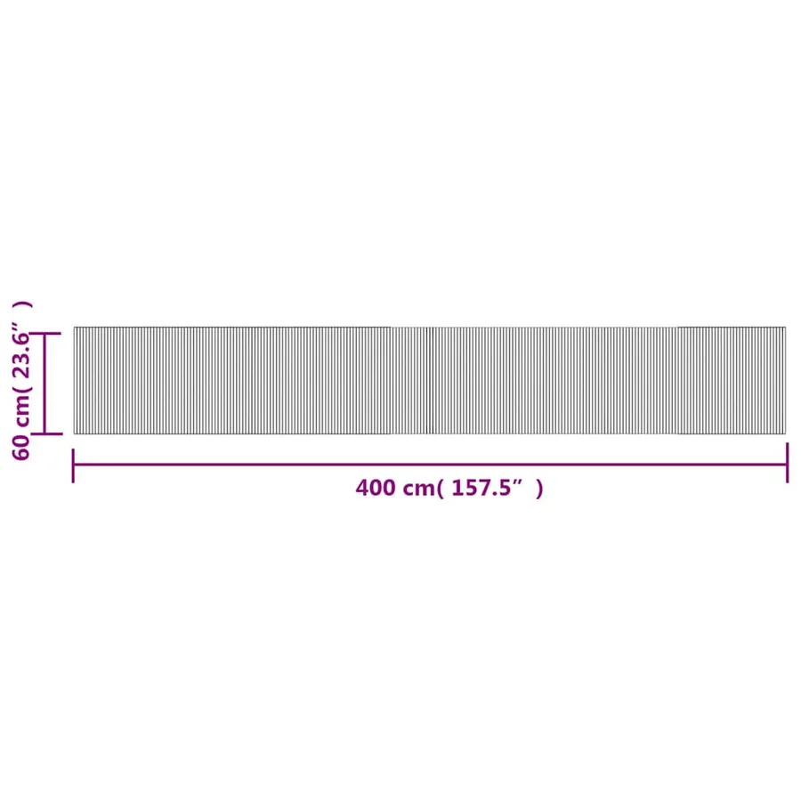 Tapis rectangulaire marron 60x400 cm bambou - 8