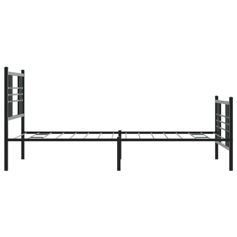Cadre de lit métal sans matelas et pied de lit noir 100x200 cm - 5