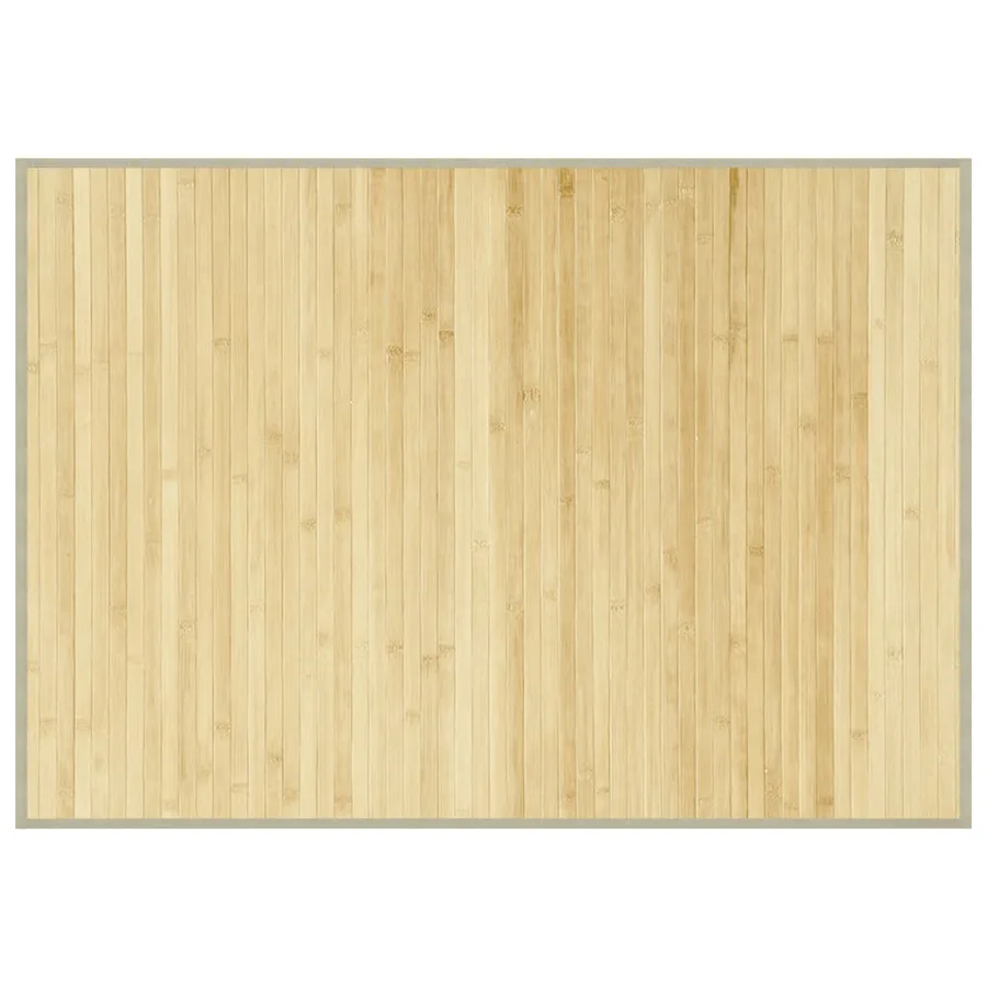Tapis rectangulaire naturel clair 70x100 cm bambou - 2