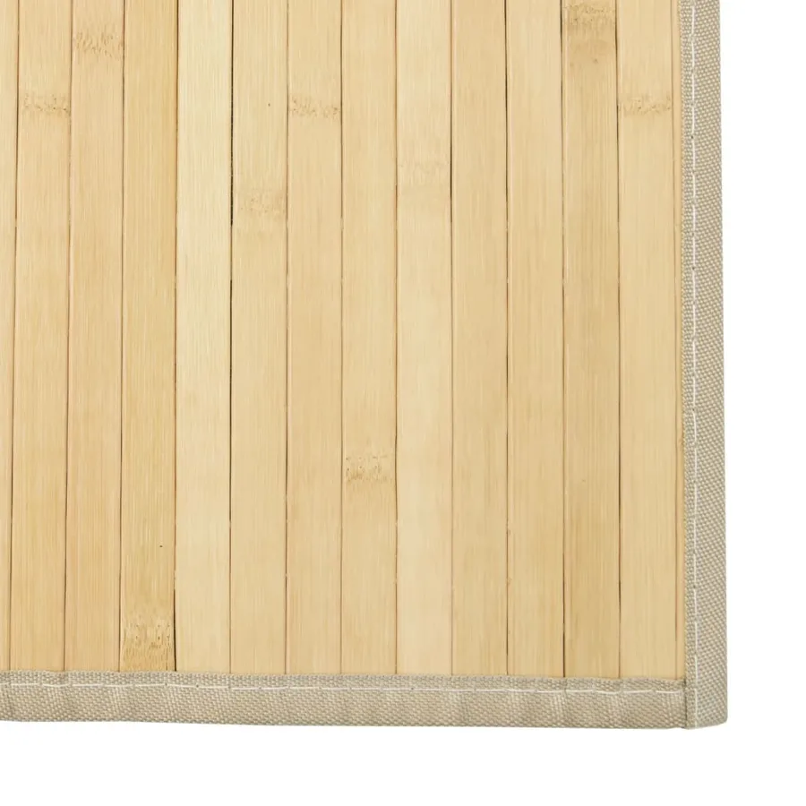 Tapis rectangulaire naturel clair 70x100 cm bambou - 6