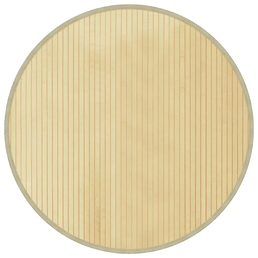Tapis rond naturel clair 80 cm bambou - 2