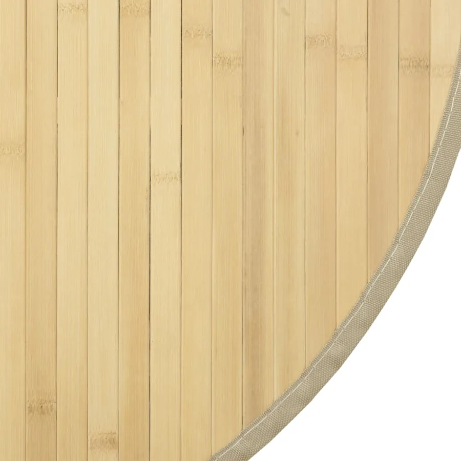 Tapis rond naturel clair 80 cm bambou - 6