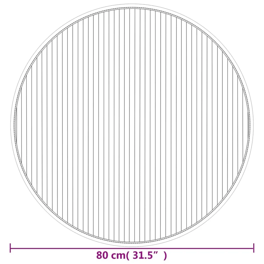 Tapis rond naturel clair 80 cm bambou - 8