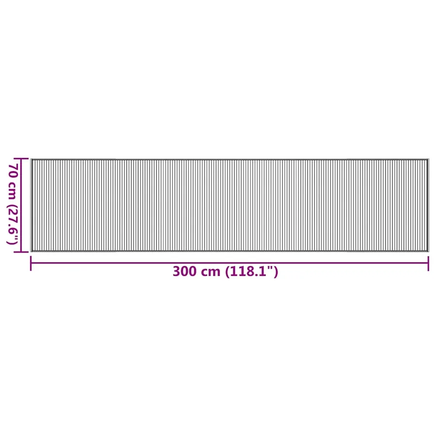 Tapis rectangulaire marron 70x300 cm bambou - 8