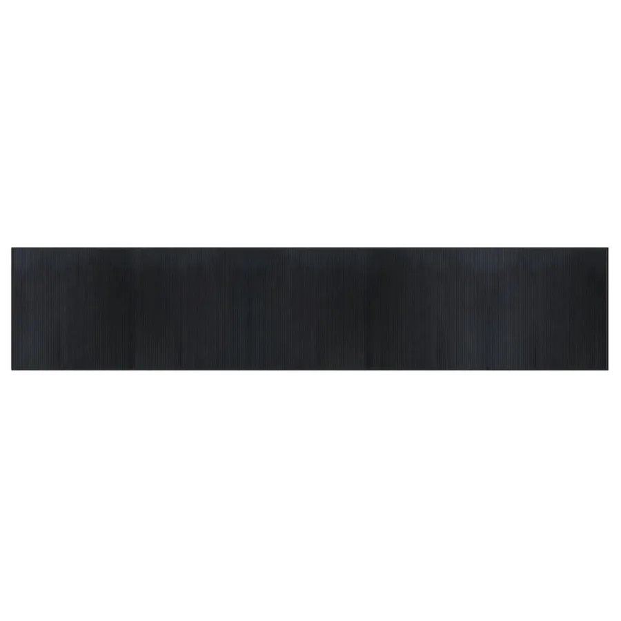 Tapis rectangulaire noir 100x500 cm bambou - 2