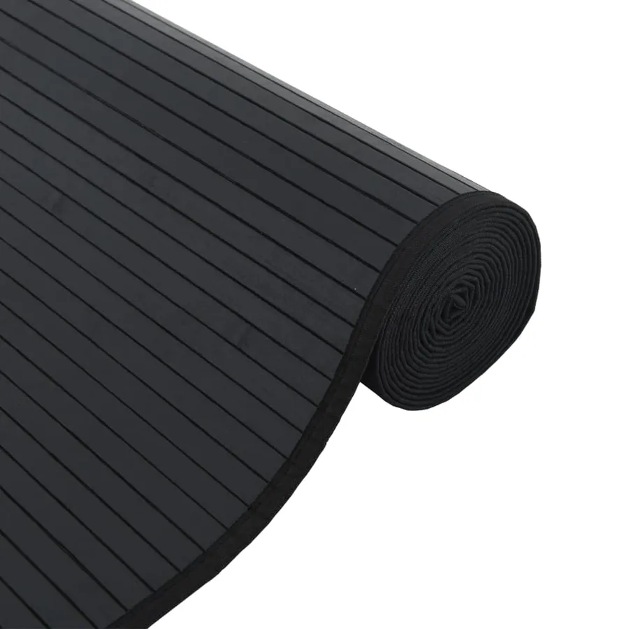 Tapis rectangulaire noir 100x500 cm bambou - 4