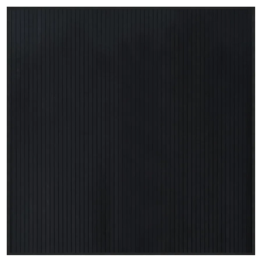 Tapis carré noir 100x100 cm bambou - 2
