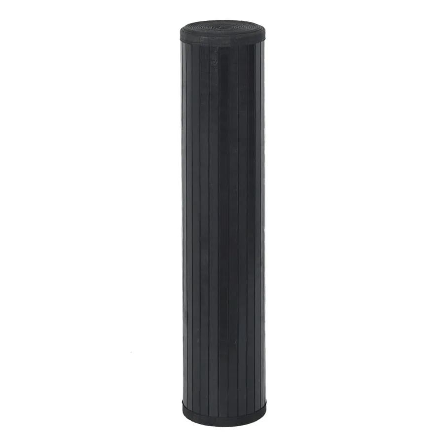 Tapis carré noir 100x100 cm bambou - 3