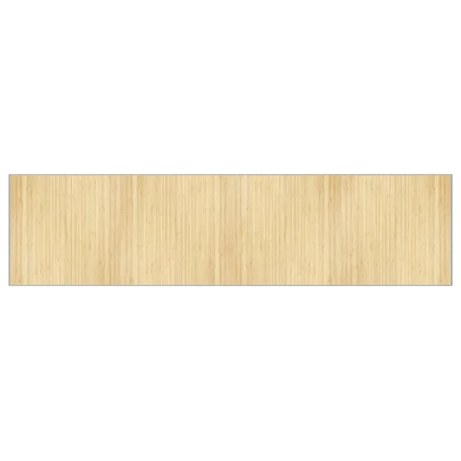 Tapis rectangulaire naturel clair 100x400 cm bambou - 2