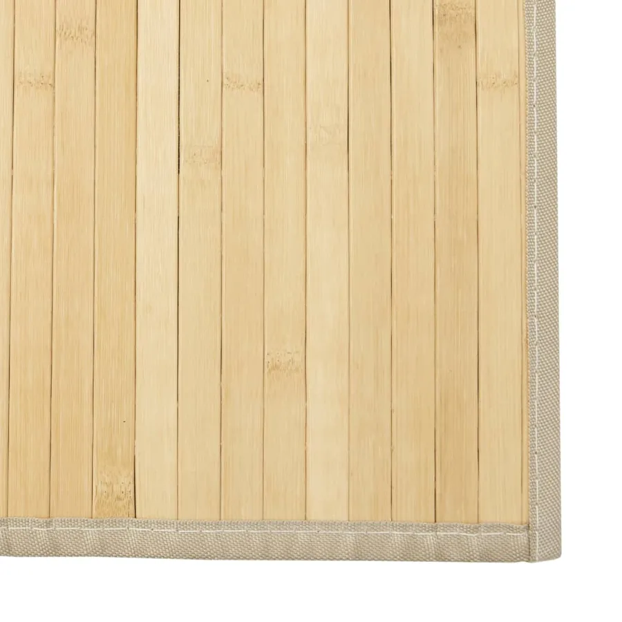 Tapis rectangulaire naturel clair 100x400 cm bambou - 6